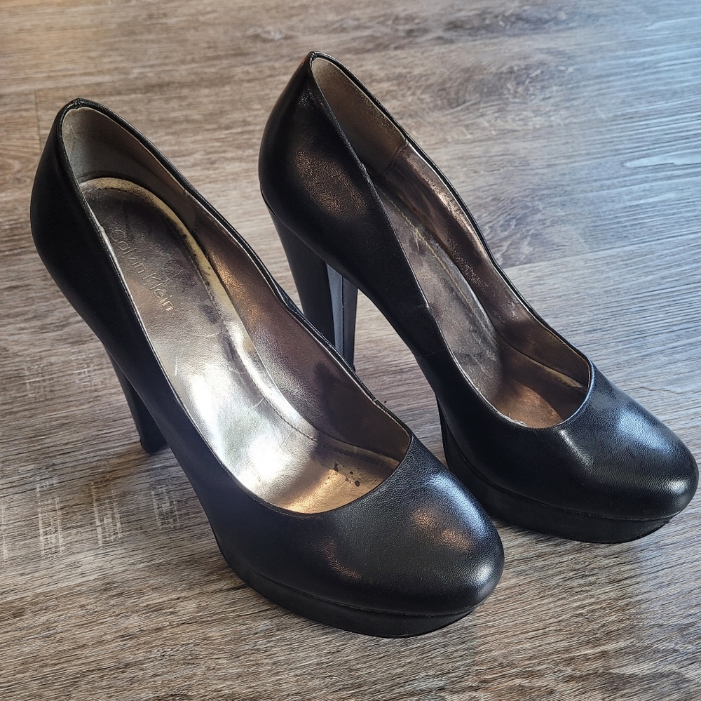 Calvin Klein | Black Platform Heels | Size 7.5?